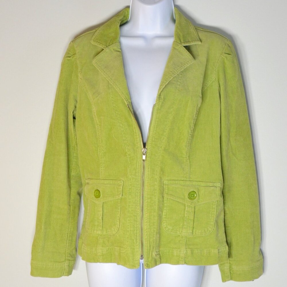 Brand Unknown (butterfly type tag) Corduroy Green Jacket Womens M Spring